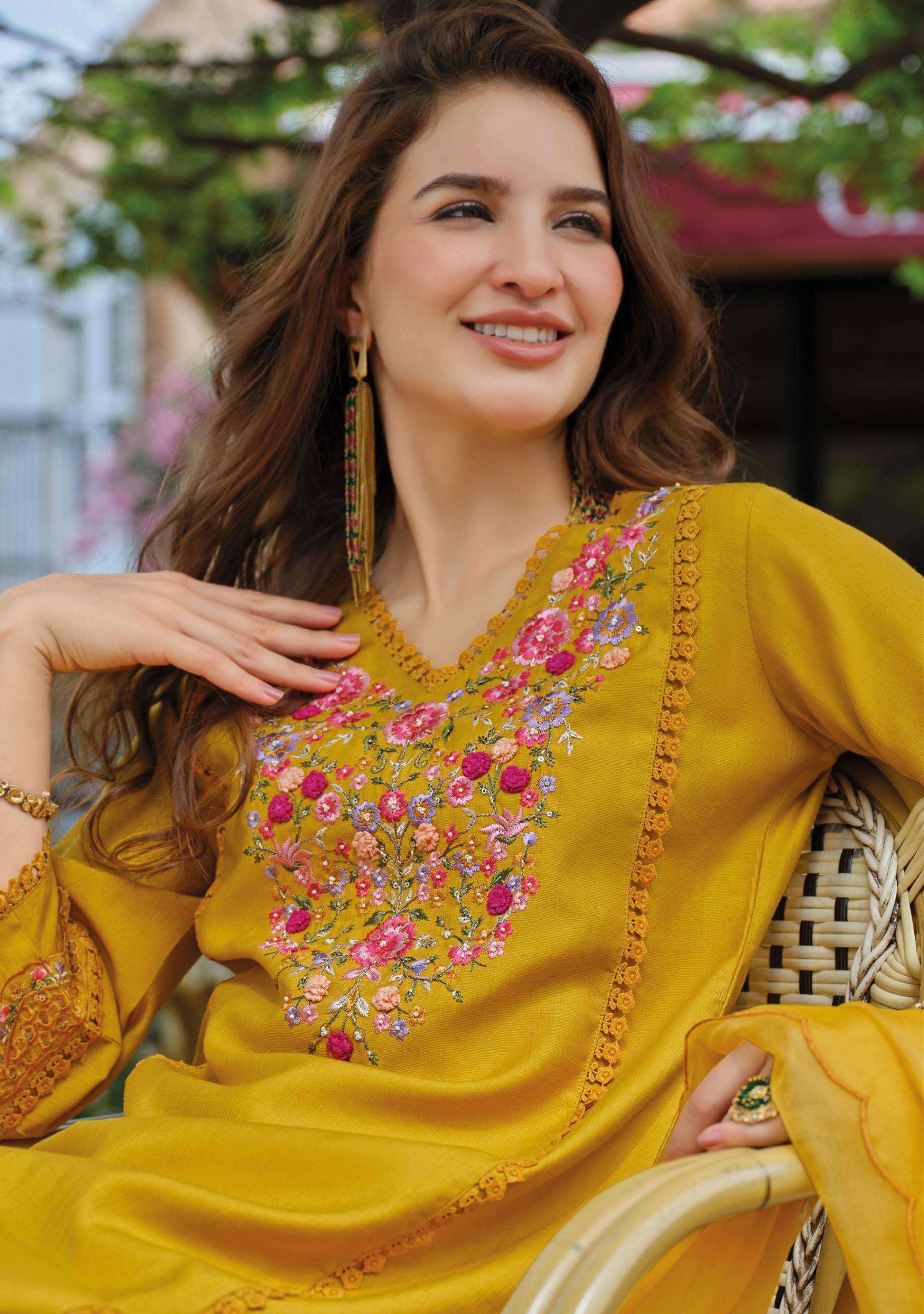 shiddat vol-5 by lady leela colors exclusive designer viscose with heavy embroidered readymade suit supplier 