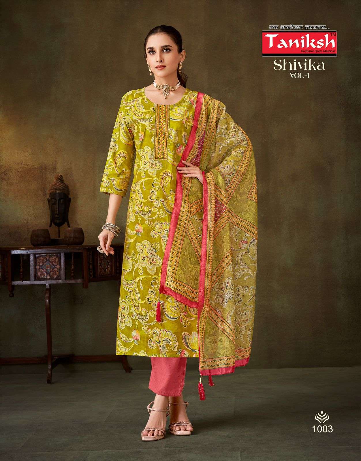 shivika vol-1 by taniksh colors latest designer casual wear muslin readymade collection surat