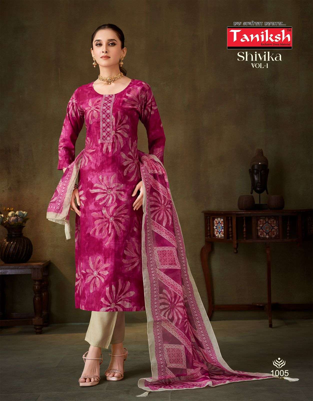 shivika vol-1 by taniksh colors latest designer casual wear muslin readymade collection surat