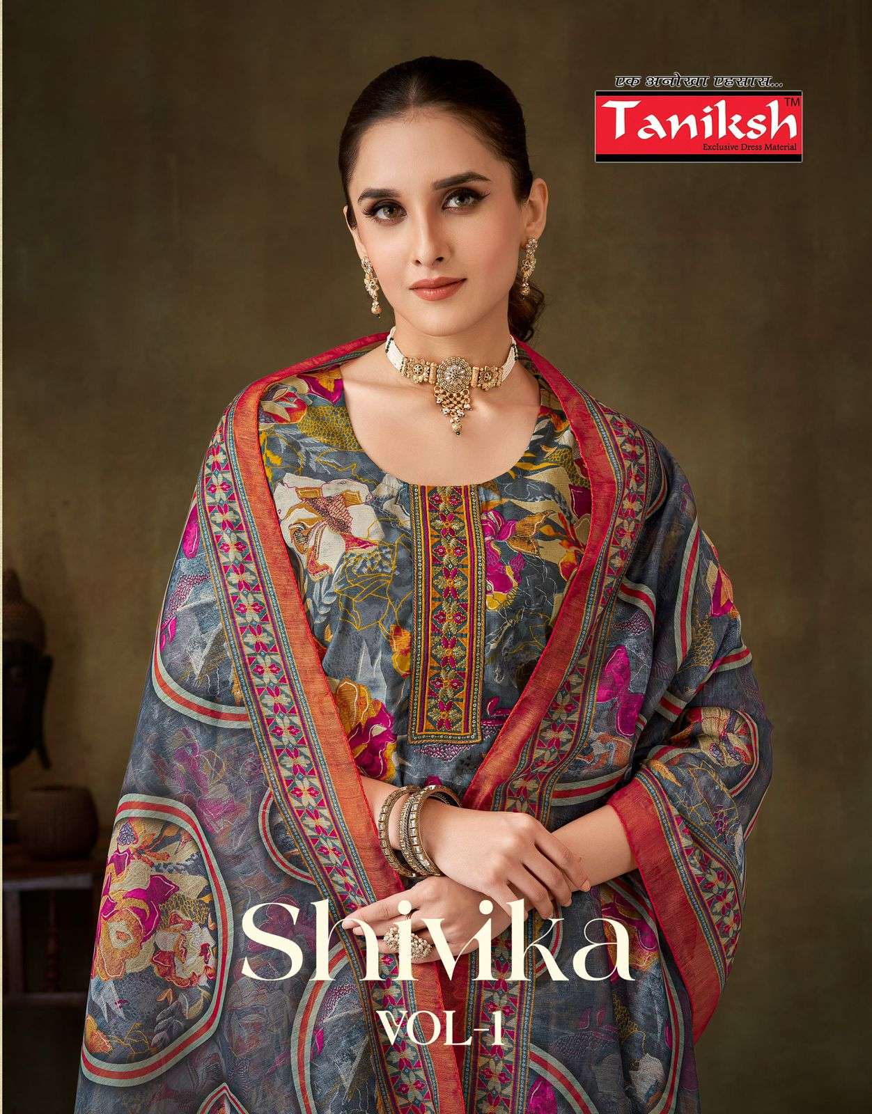 shivika vol-1 by taniksh colors latest designer casual wear muslin readymade collection surat