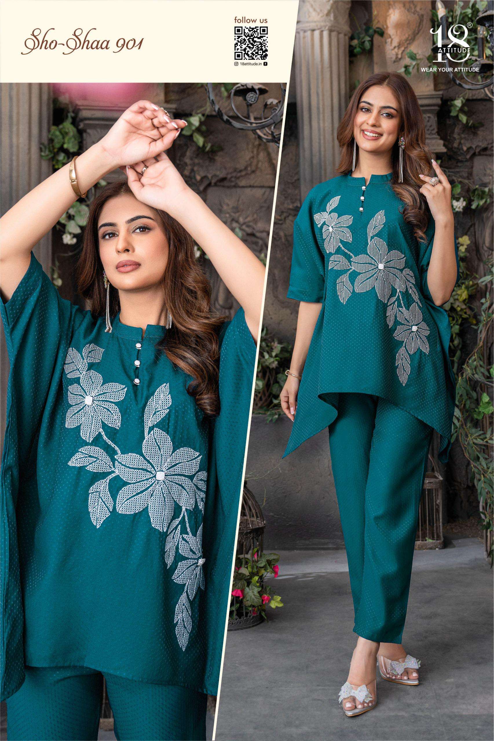 sho-shaa vol-9 by 18 attitude latest designer stylish roman readymade cord set supplier 
