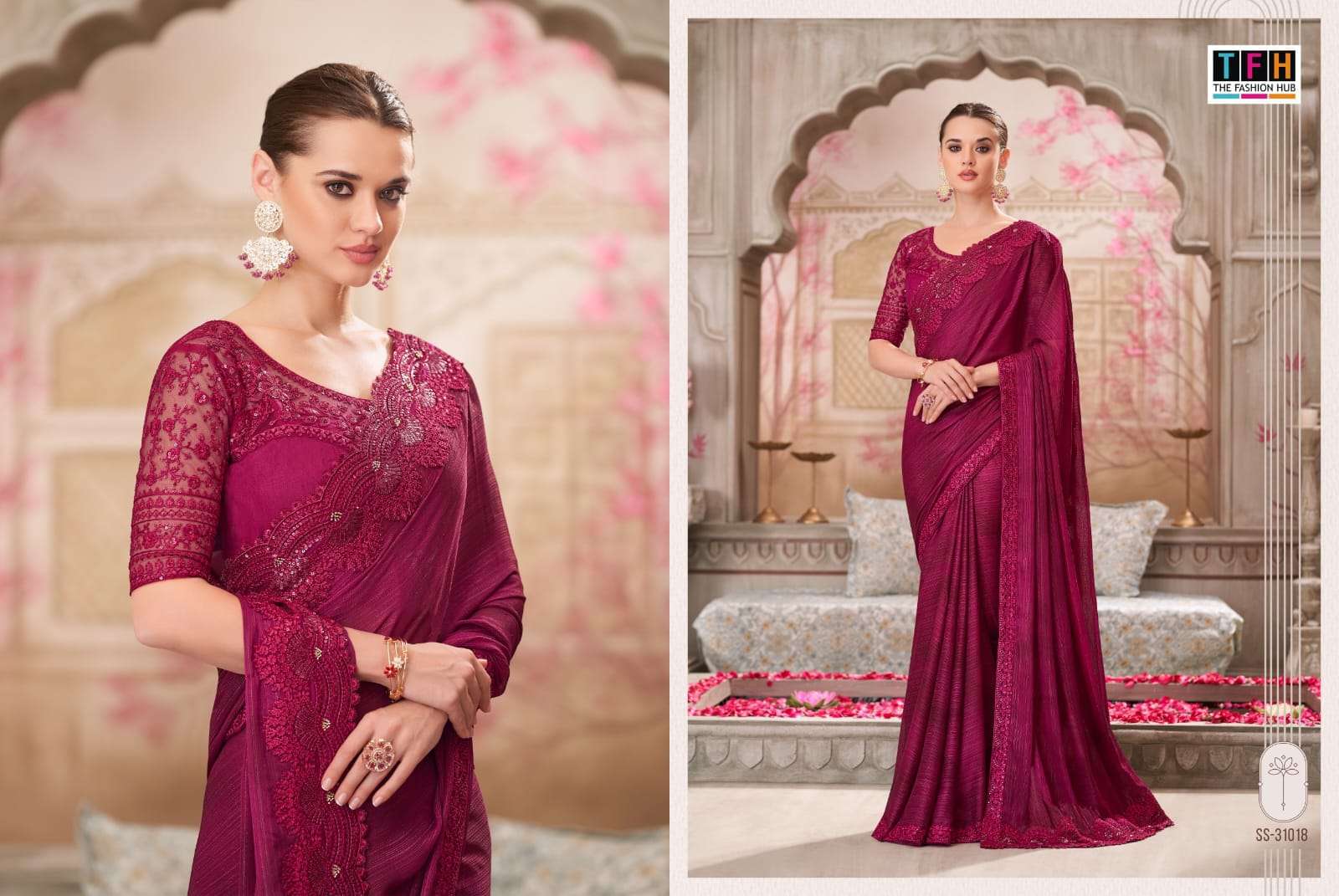silver screen-21 by tfh colors latest designer wedding wear fancy saree supplier 