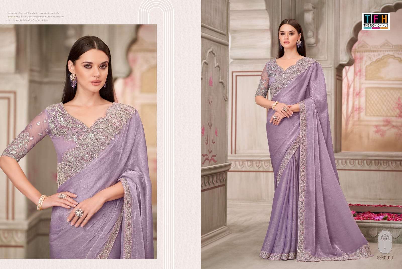 silver screen-21 by tfh colors latest designer wedding wear fancy saree supplier 