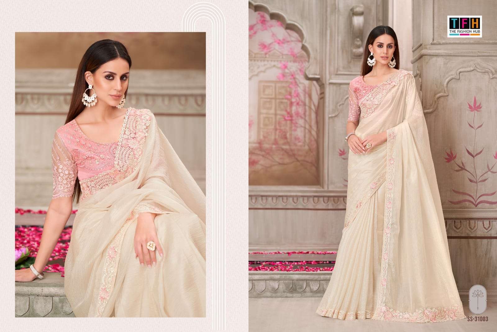 silver screen-21 by tfh colors latest designer wedding wear fancy saree supplier 
