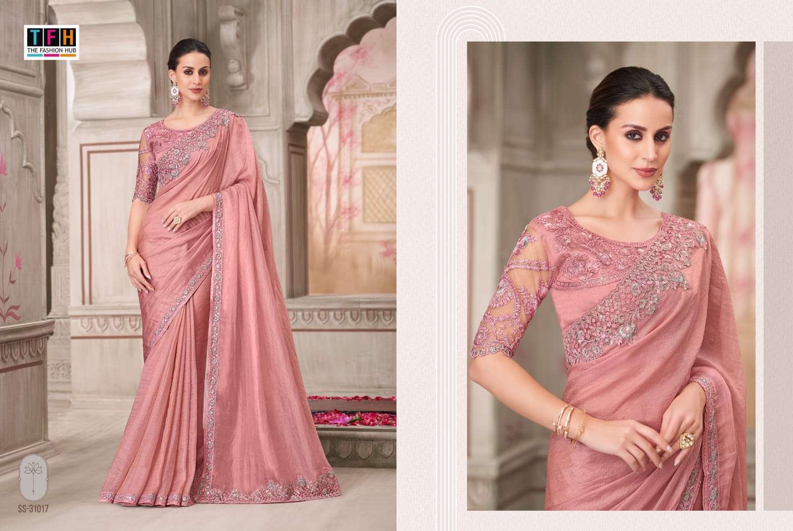 silver screen-21 by tfh colors latest designer wedding wear fancy saree supplier 