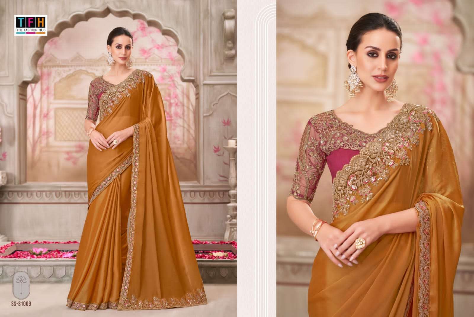 silver screen-21 by tfh colors latest designer wedding wear fancy saree supplier 