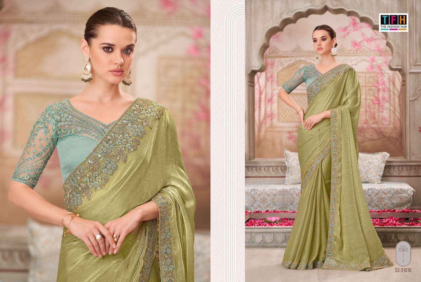 silver screen-21 by tfh colors latest designer wedding wear fancy saree supplier 