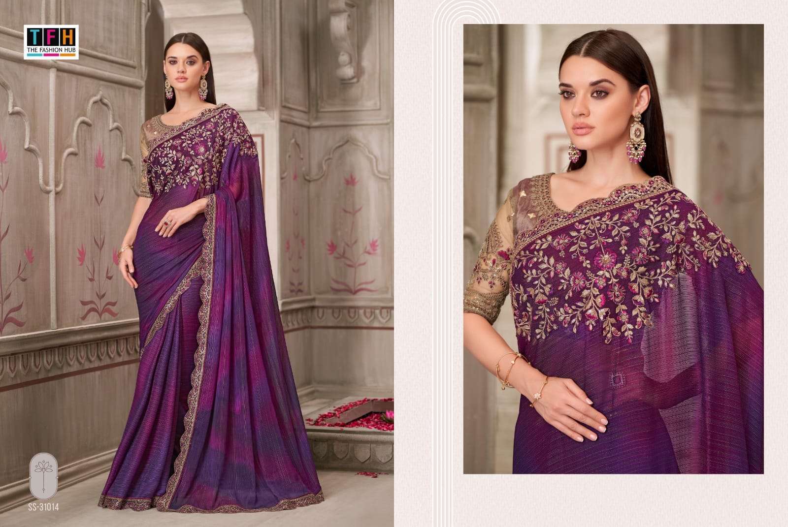 silver screen-21 by tfh colors latest designer wedding wear fancy saree supplier 
