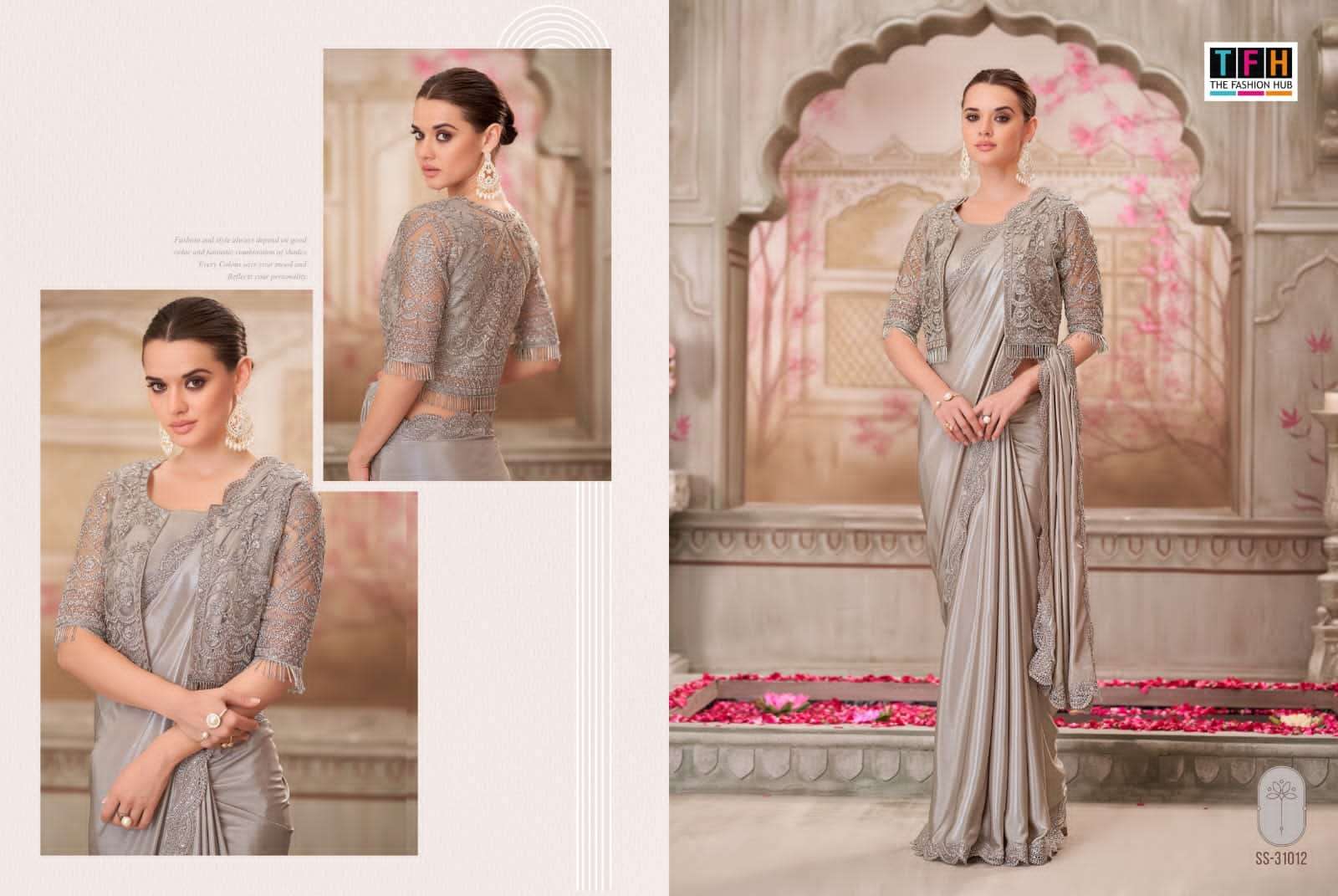 silver screen-21 by tfh colors latest designer wedding wear fancy saree supplier 