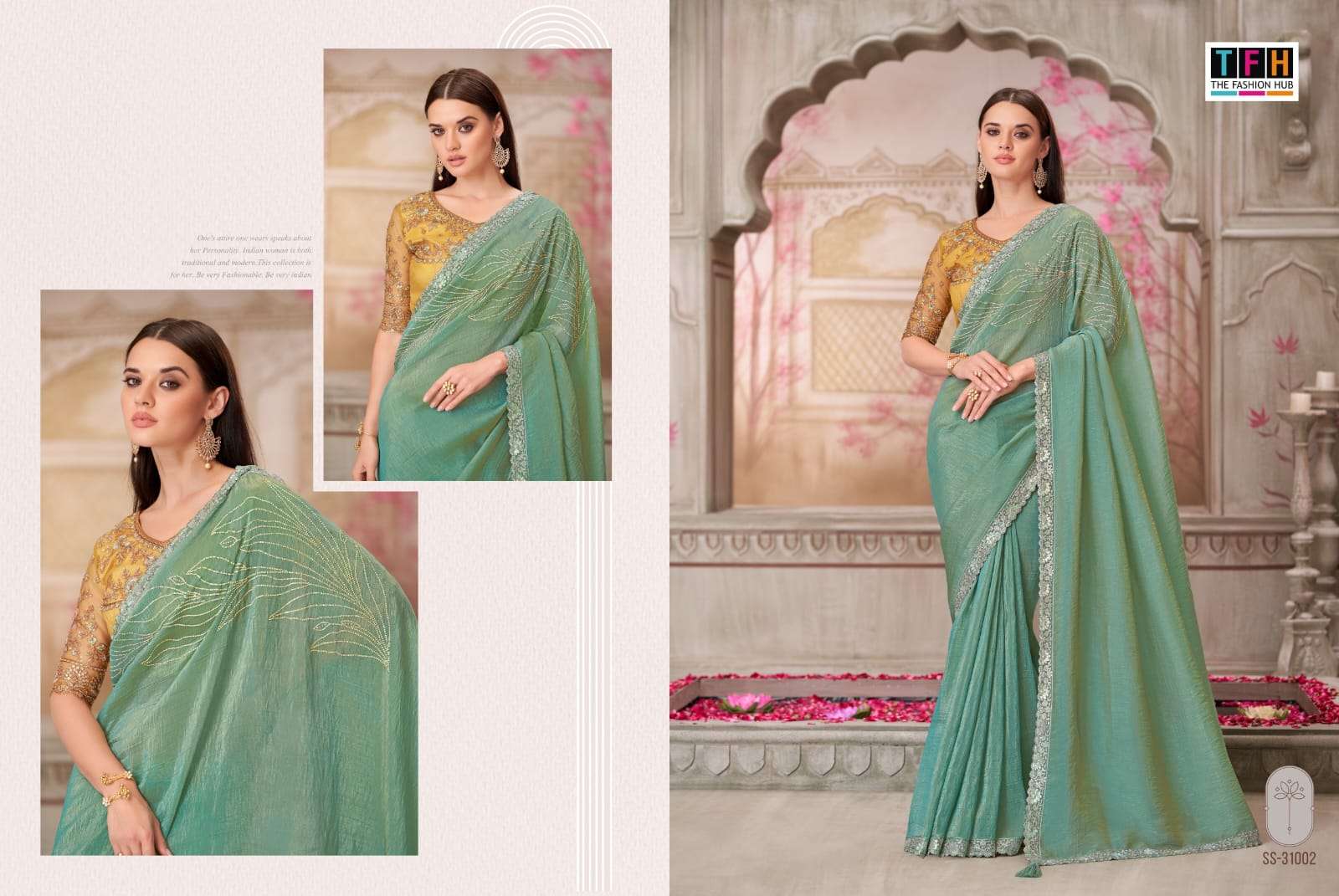 silver screen-21 by tfh colors latest designer wedding wear fancy saree supplier 