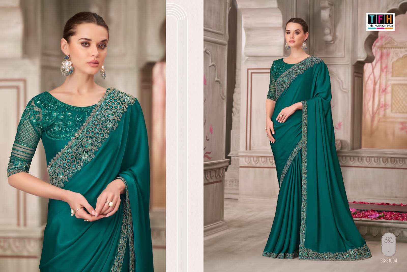 silver screen-21 by tfh colors latest designer wedding wear fancy saree supplier 