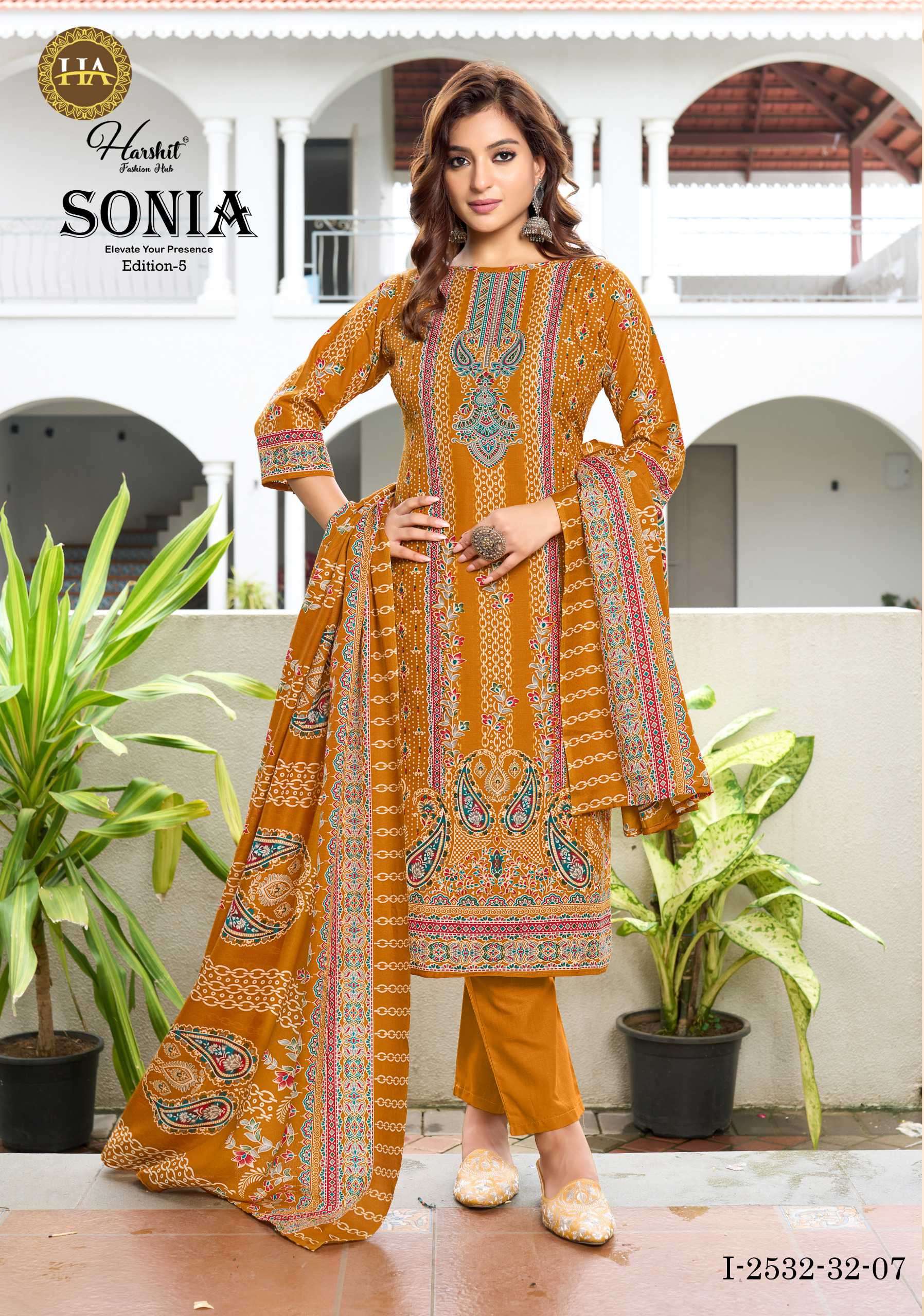 sonia vol-5 by harshit colors fancy print with diamond work salwar suit exporter surat