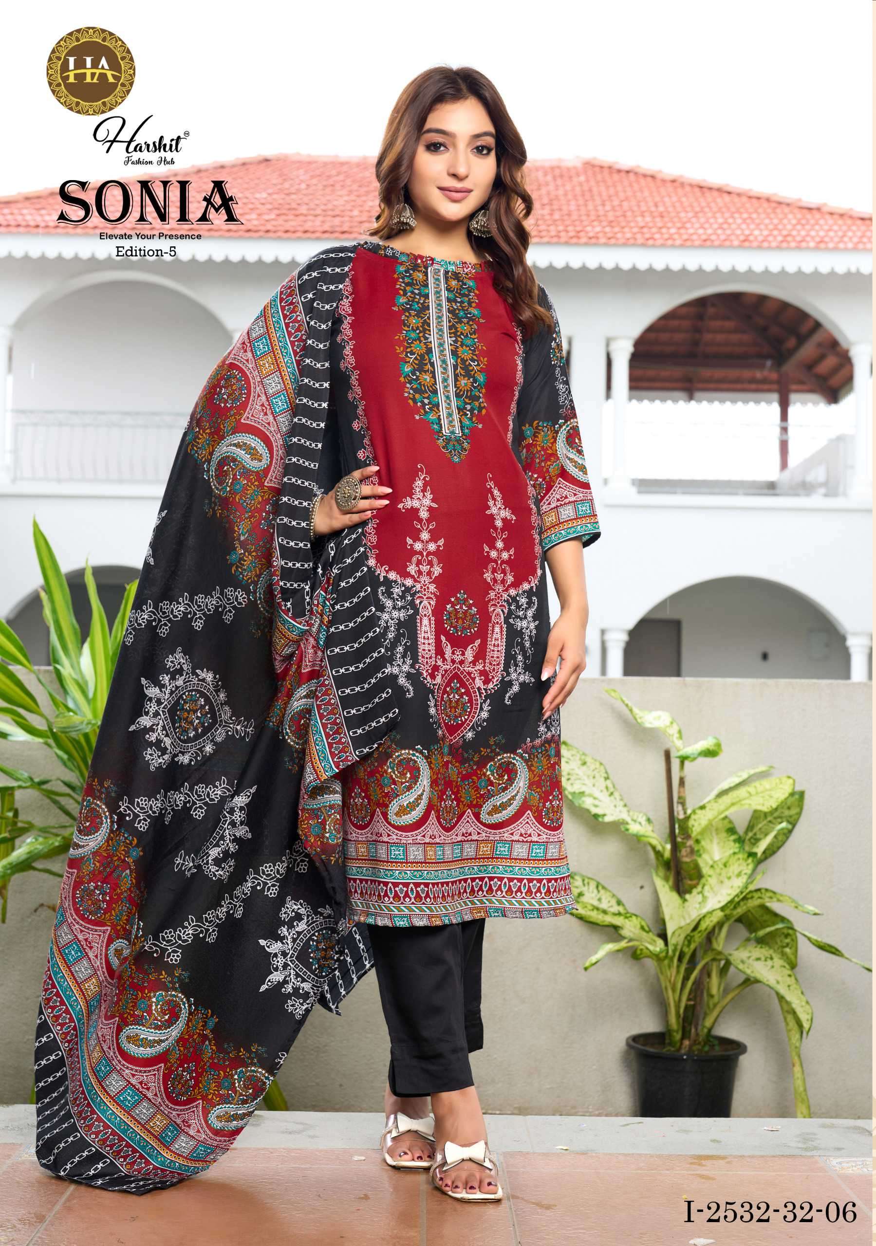sonia vol-5 by harshit colors fancy print with diamond work salwar suit exporter surat