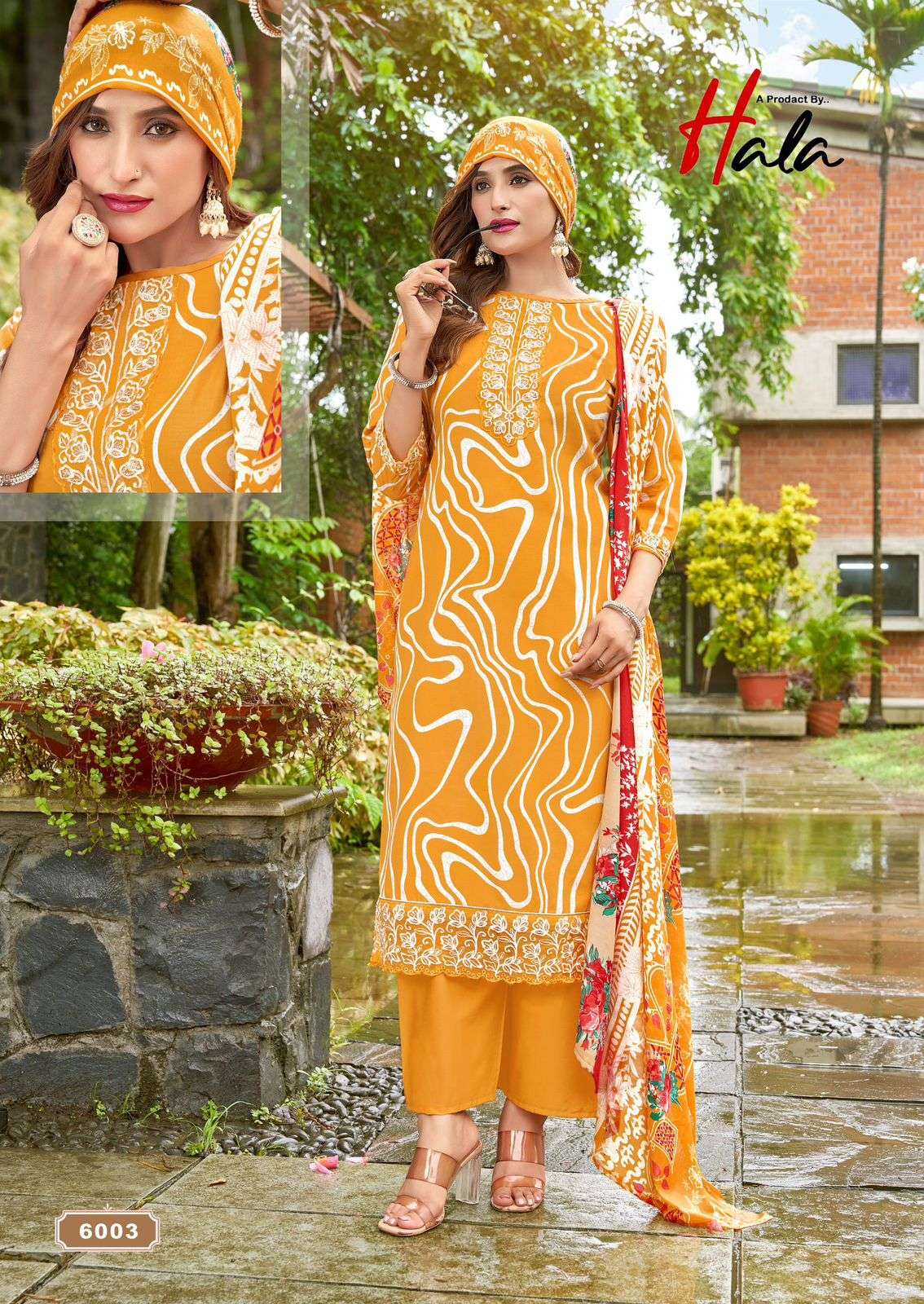 super star vol-6 by fancy heavy embroidery with digital printed corron suit supplier 