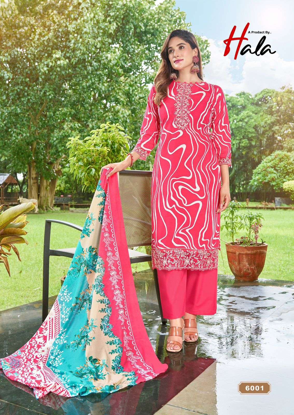 super star vol-6 by fancy heavy embroidery with digital printed corron suit supplier 