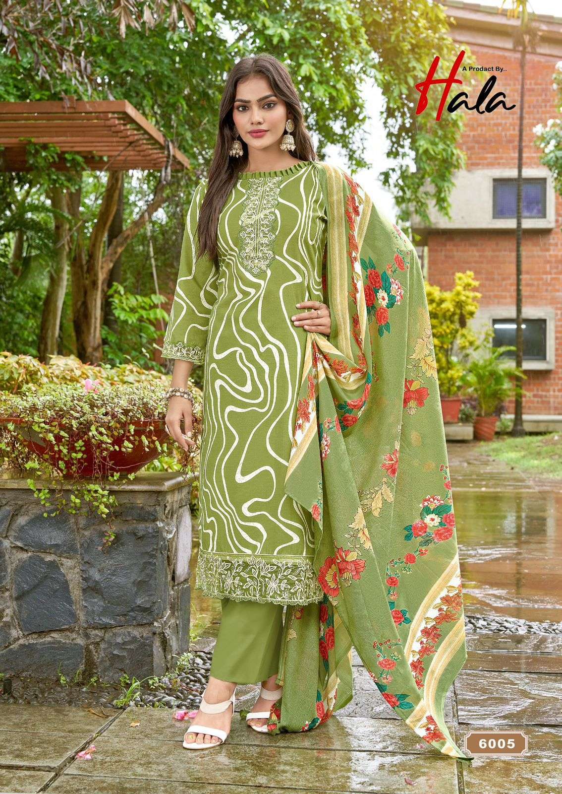super star vol-6 by fancy heavy embroidery with digital printed corron suit supplier 