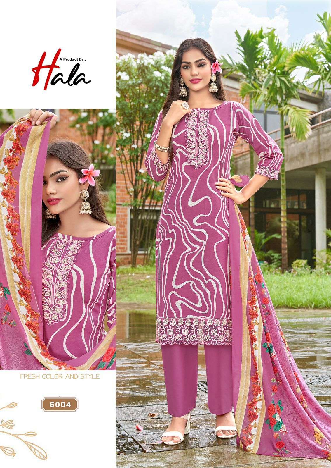 super star vol-6 by fancy heavy embroidery with digital printed corron suit supplier 