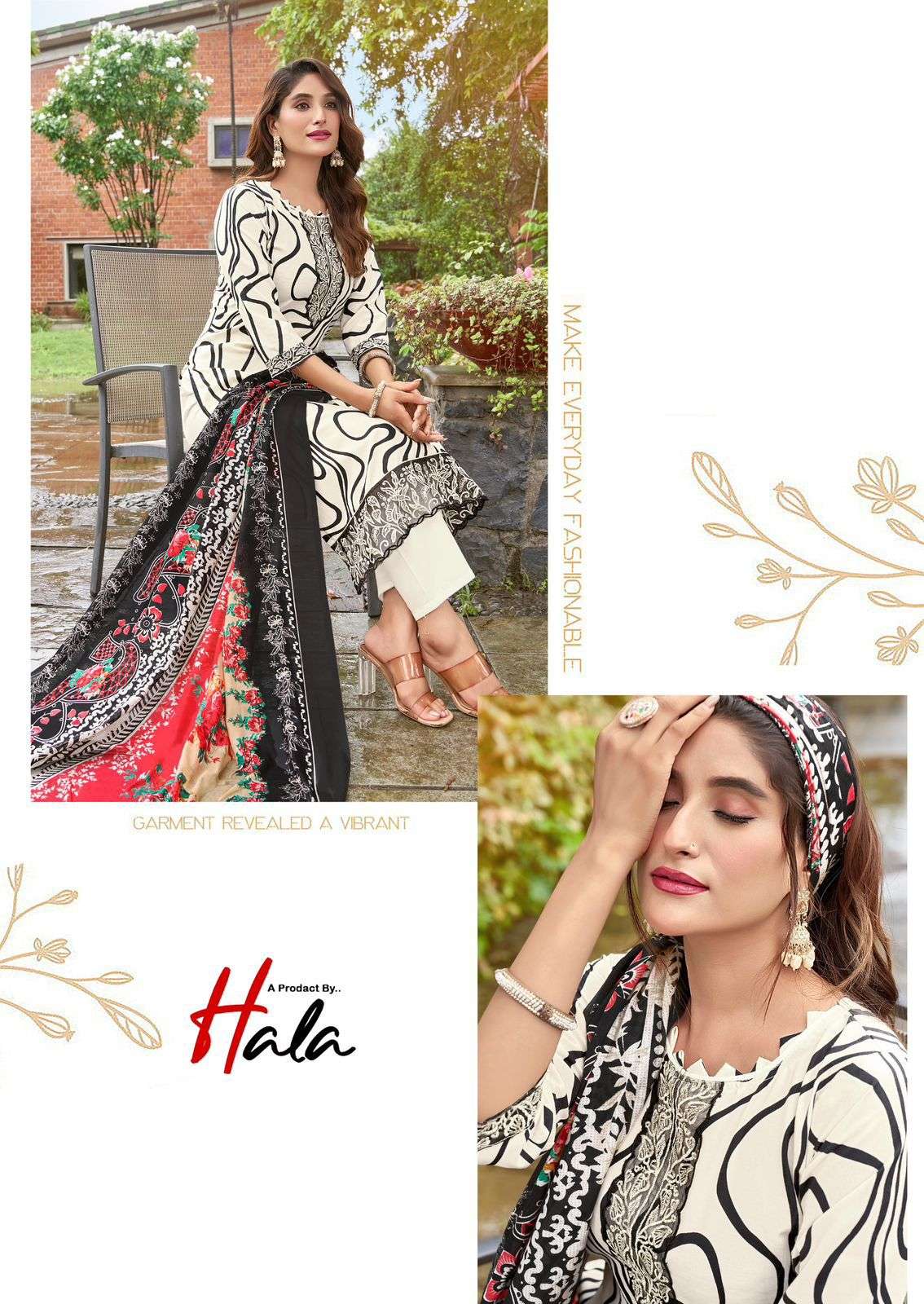 super star vol-6 by fancy heavy embroidery with digital printed corron suit supplier 