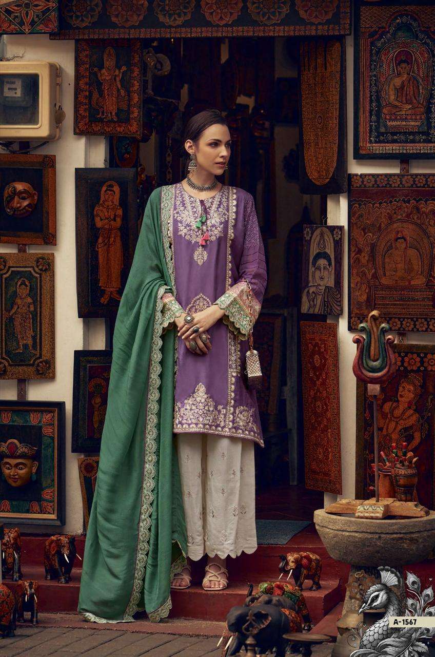 take by aiqa colors exclusive designer party wear russian silk salwar suit exporter surat