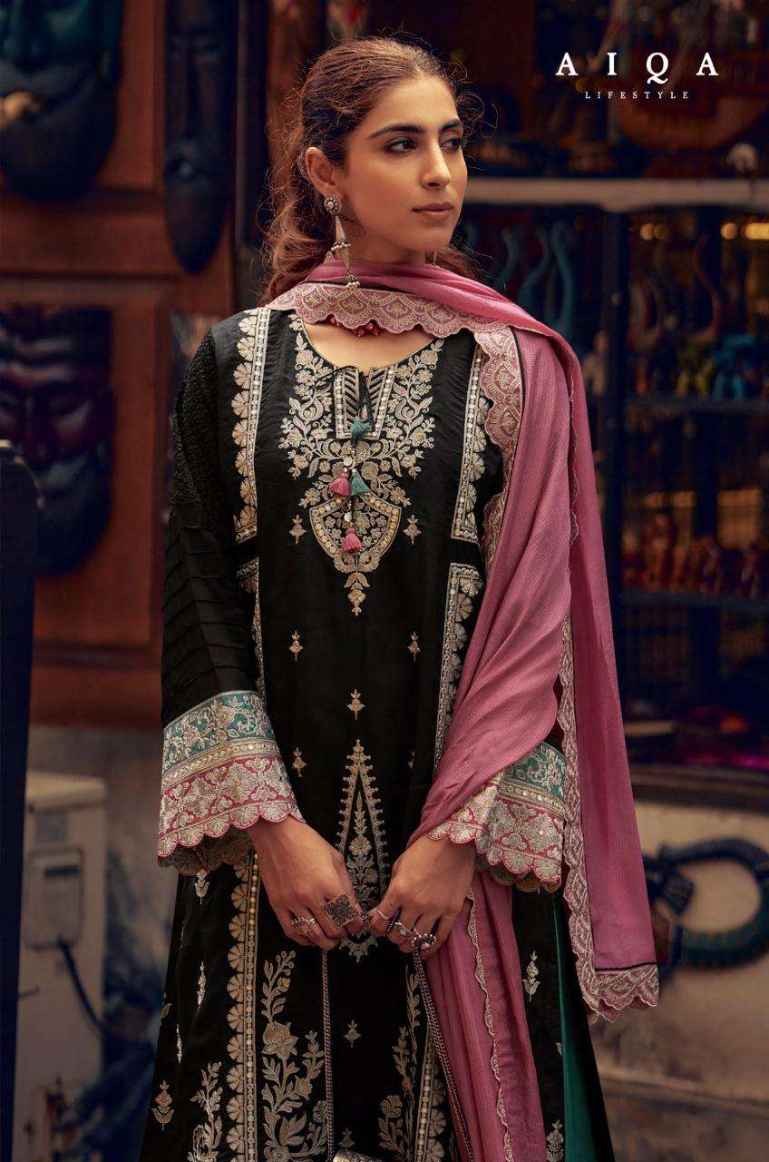 take by aiqa colors exclusive designer party wear russian silk salwar suit exporter surat