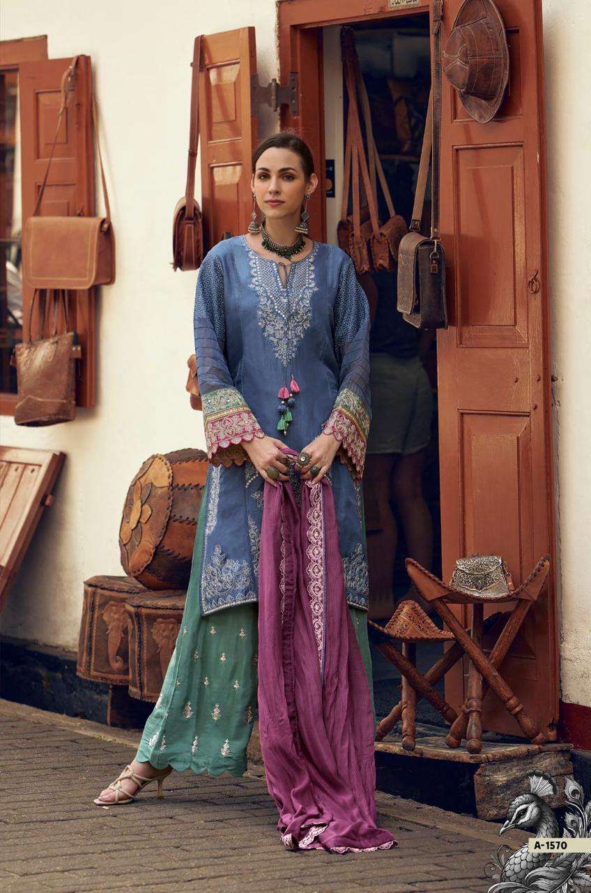take by aiqa colors exclusive designer party wear russian silk salwar suit exporter surat