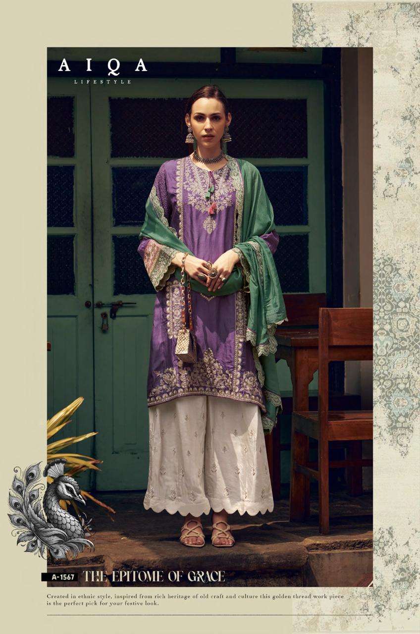 take by aiqa colors exclusive designer party wear russian silk salwar suit exporter surat