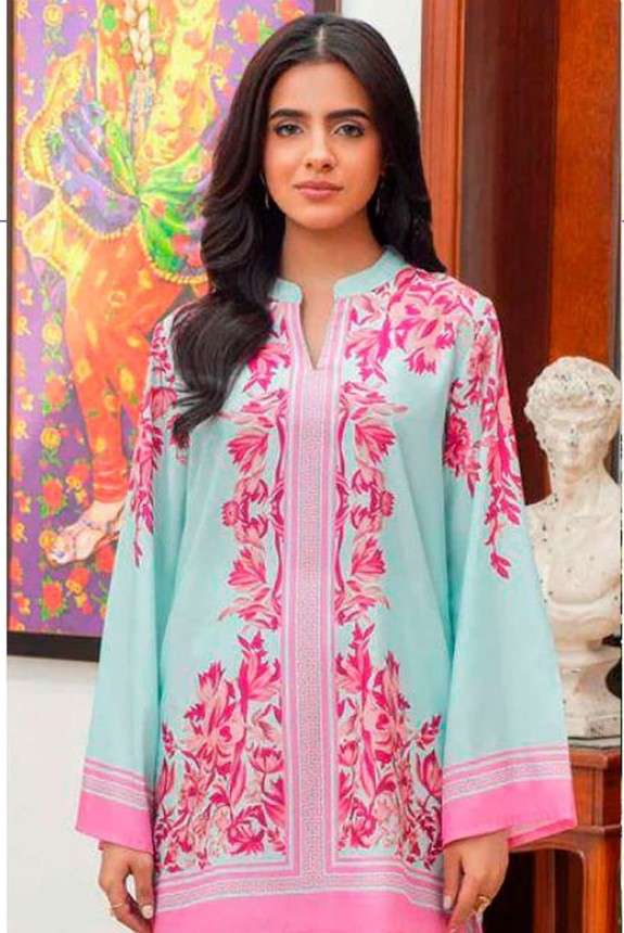 turkis co-ord set by iznik colors exclusive designer fancy printed lawn readymade cord set supplier 
