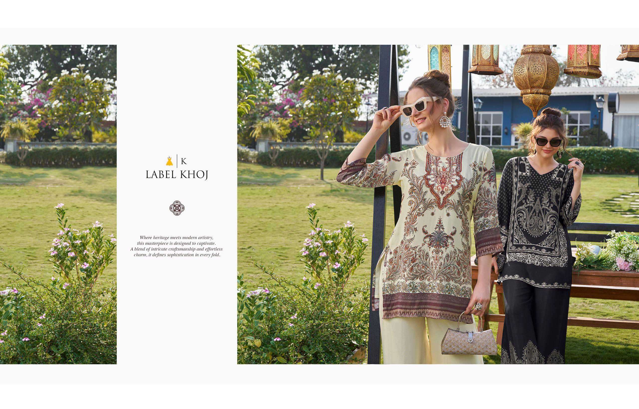 vacay mode by label khoj colors latest designer casual wear viscose muslin printed readymade cord set supplier 