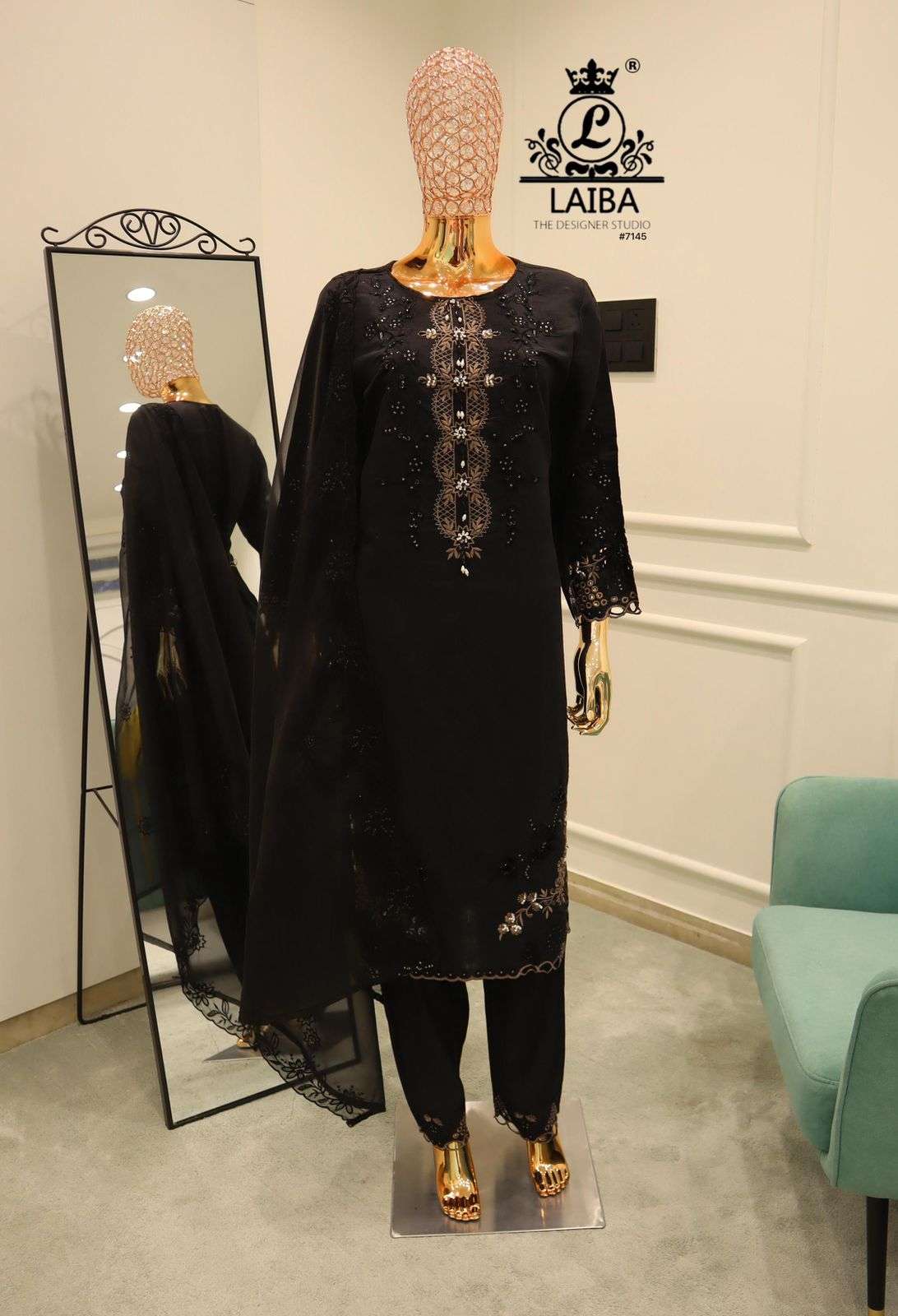 1745 by laiba colors viscose embroidered suit wholesale price surat