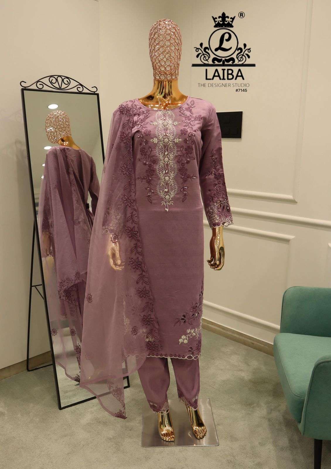 1745 by laiba colors viscose embroidered suit wholesale price surat