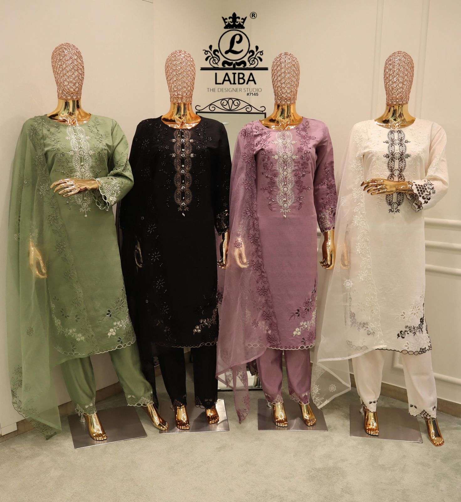 1745 by laiba colors viscose embroidered suit wholesale price surat