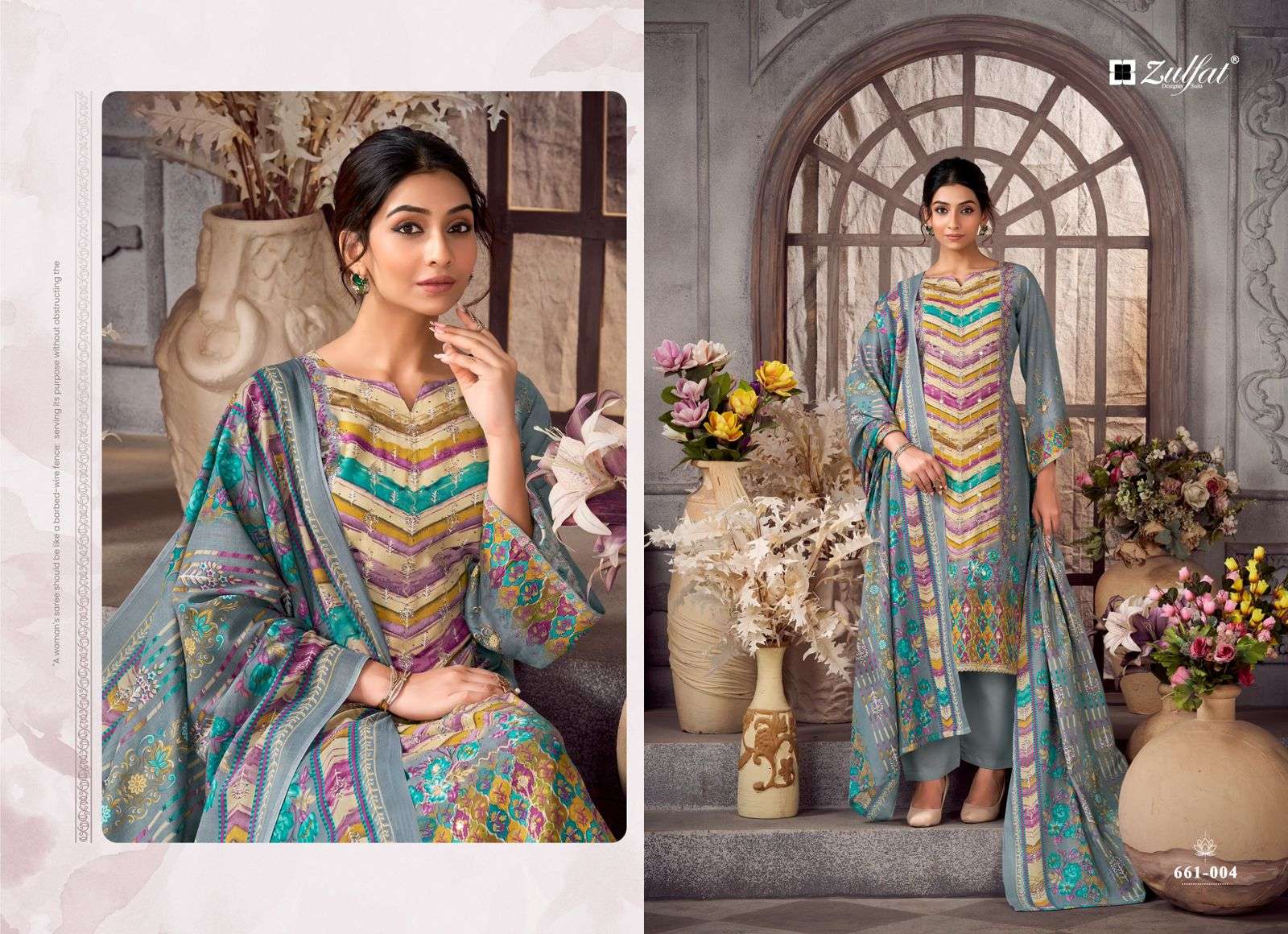 aayat vol-17 by zulfat designer suit colors exclusive designer heavy handwork discharge printed suit supplier 