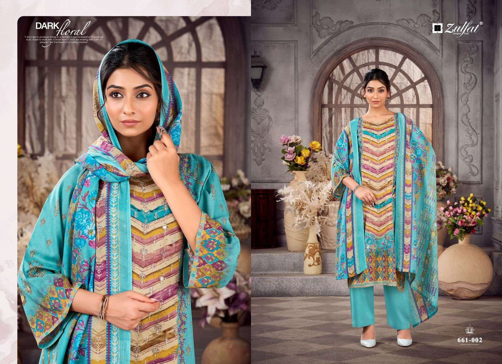 aayat vol-17 by zulfat designer suit colors exclusive designer heavy handwork discharge printed suit supplier 