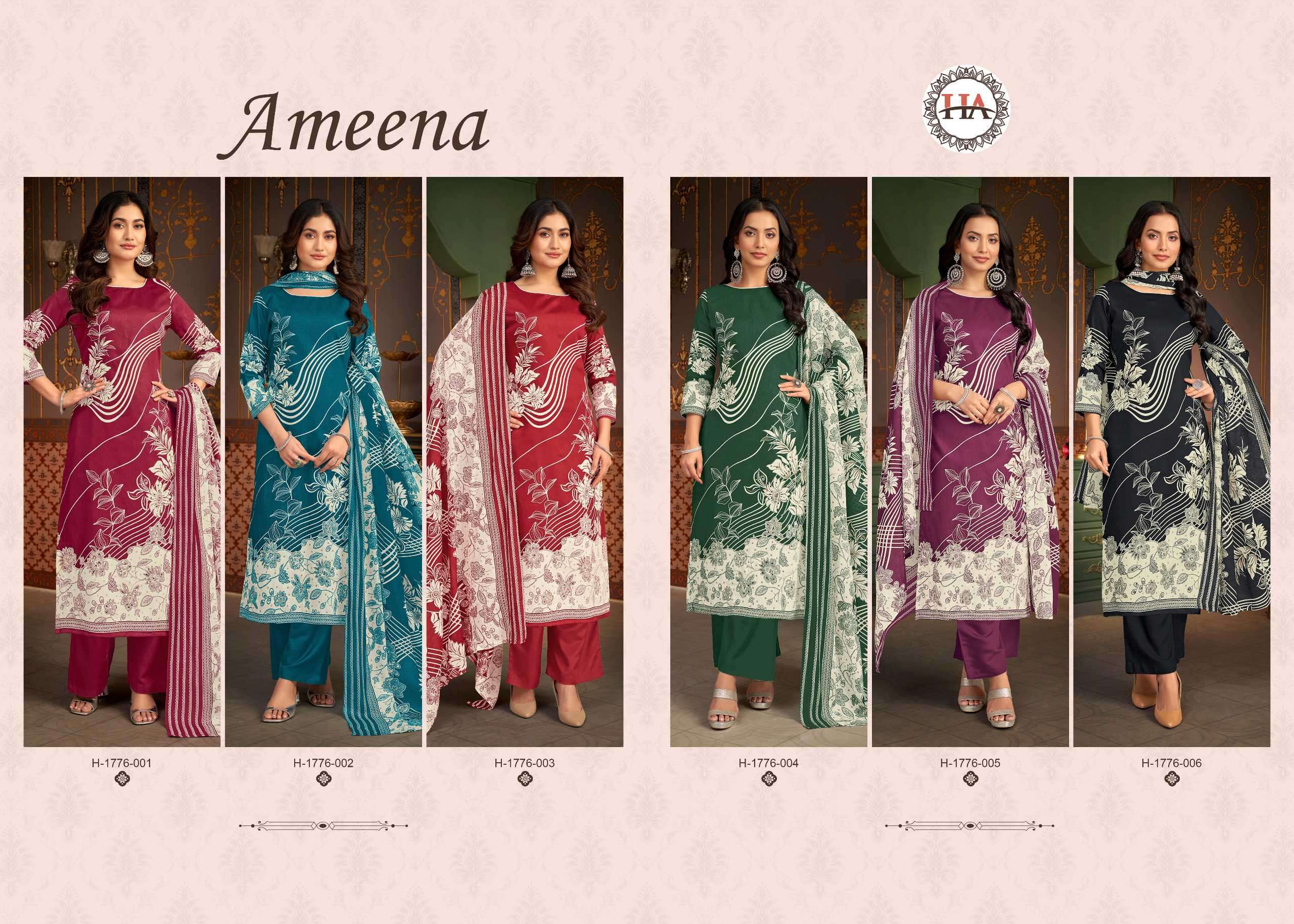 ameena by harshit fashion colors festival wear designer handwork with digital printed suit supplier 