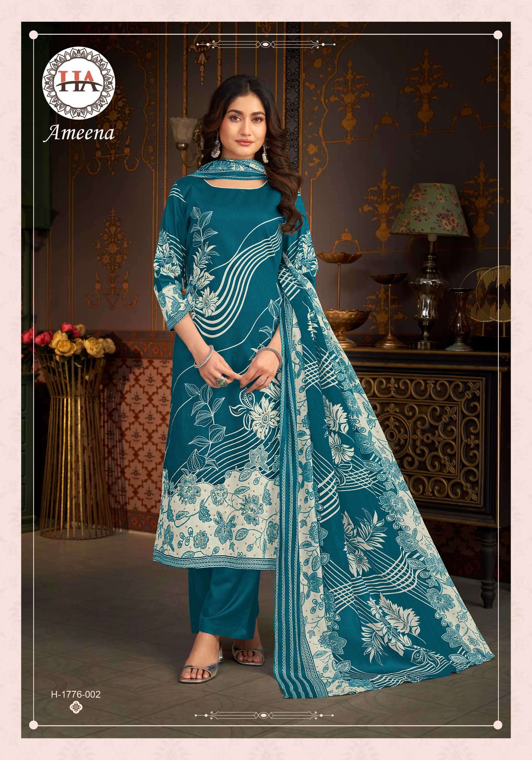 ameena by harshit fashion colors festival wear designer handwork with digital printed suit supplier 