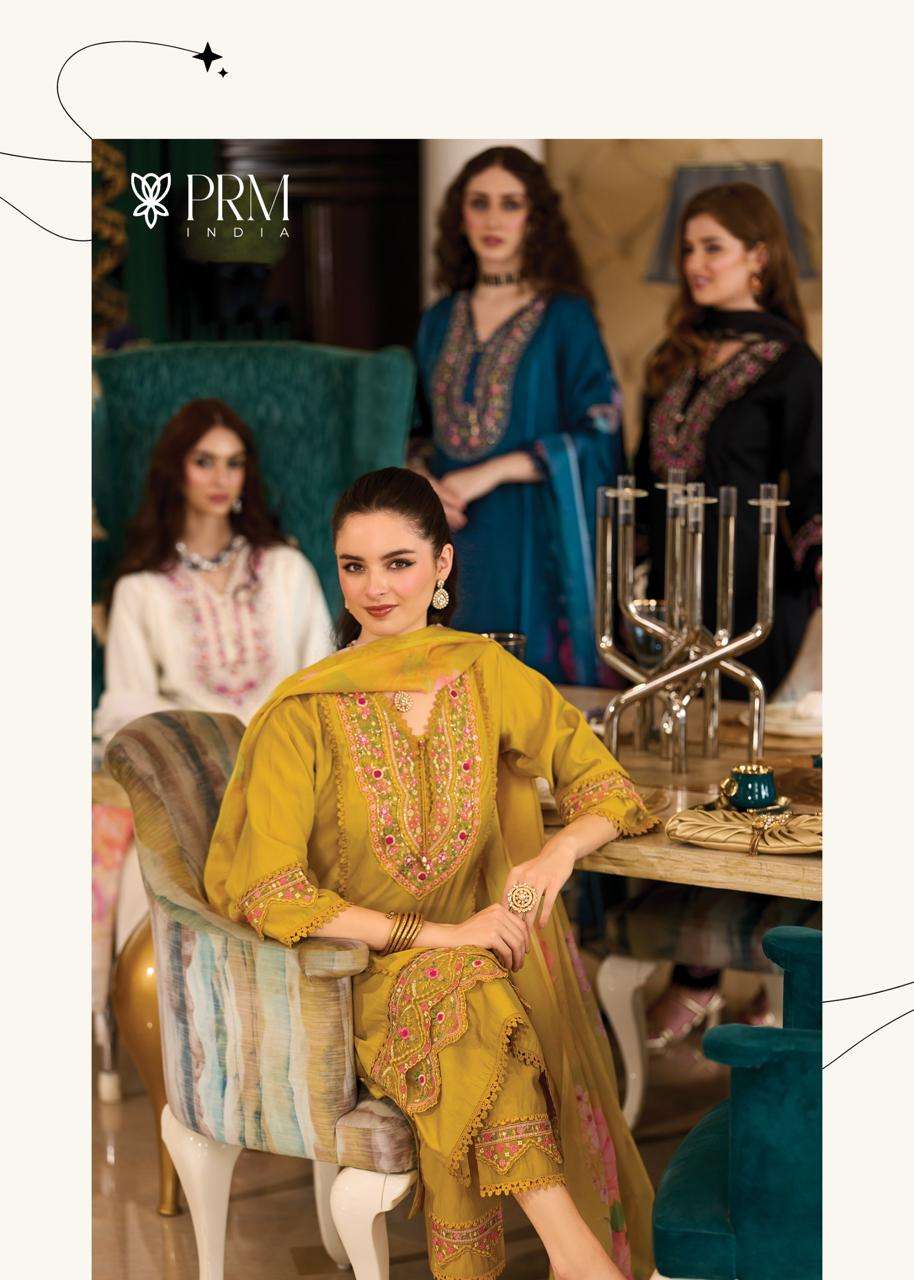amoro by prm trendz colors fancy embroidered party wear readymade suit supplier 
