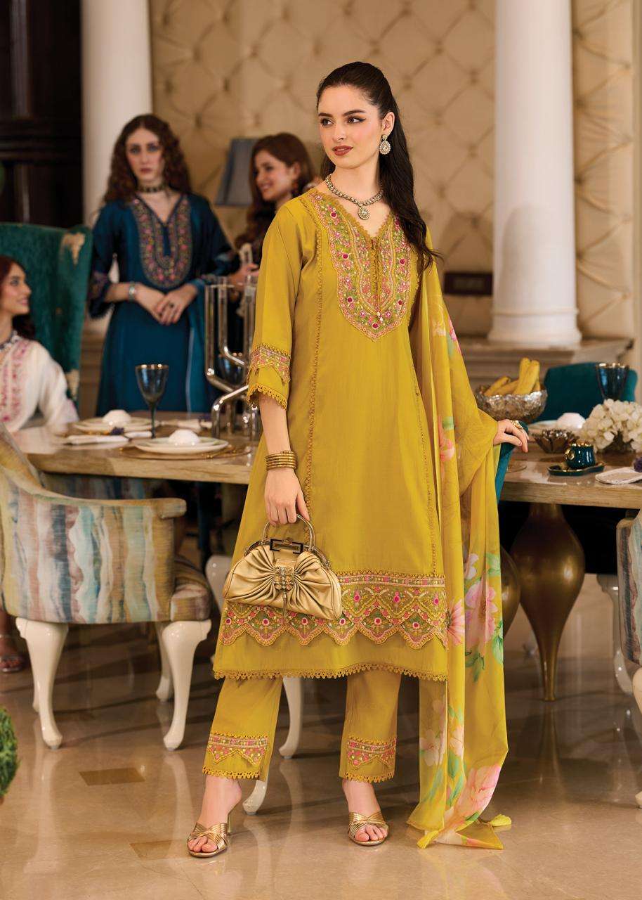 amoro by prm trendz colors fancy embroidered party wear readymade suit supplier 