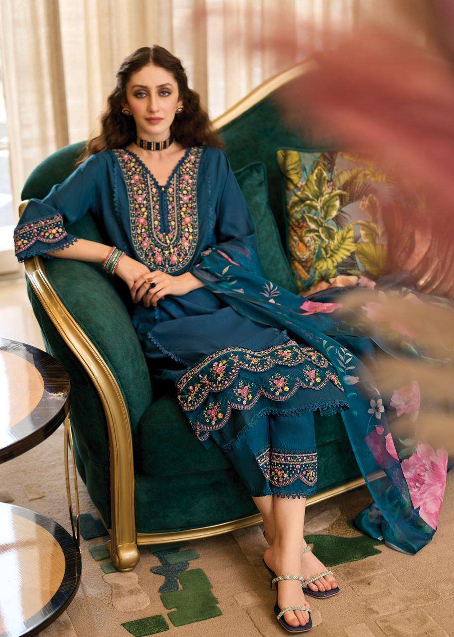 amoro by prm trendz colors fancy embroidered party wear readymade suit supplier 