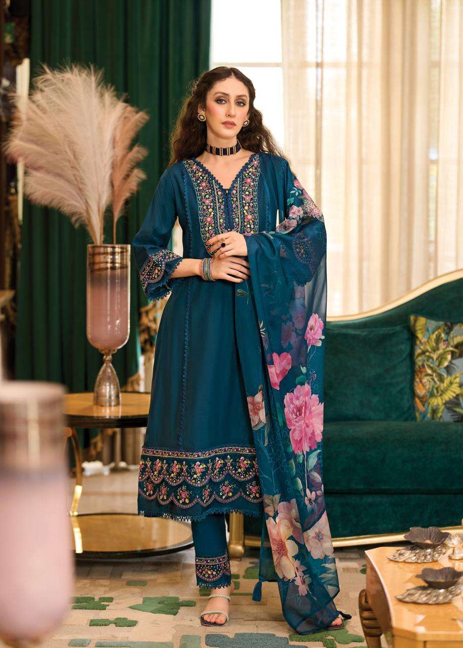 amoro by prm trendz colors fancy embroidered party wear readymade suit supplier 