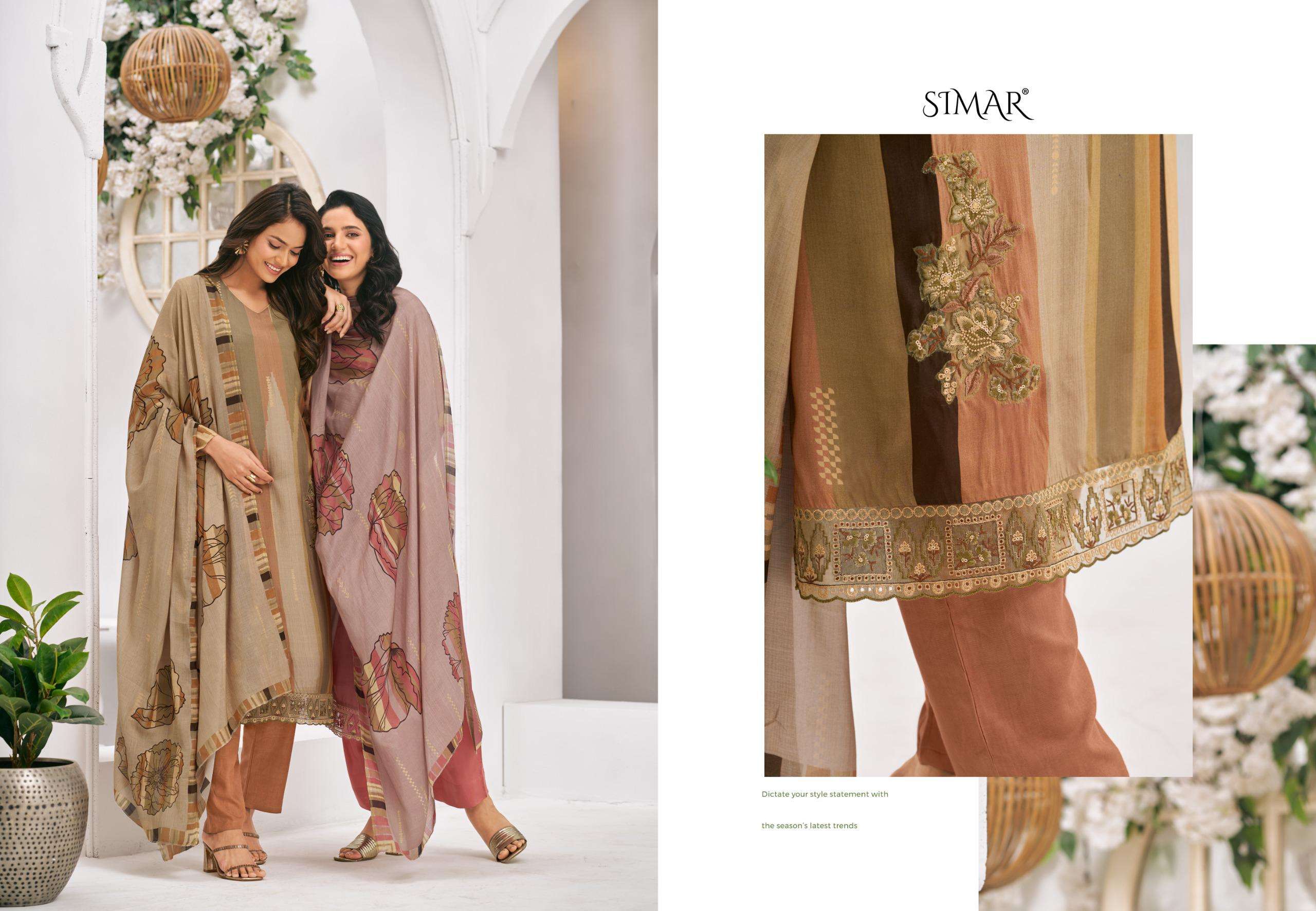anika by glossy 8194 colors viscose muslin designer suit wholesaler surat