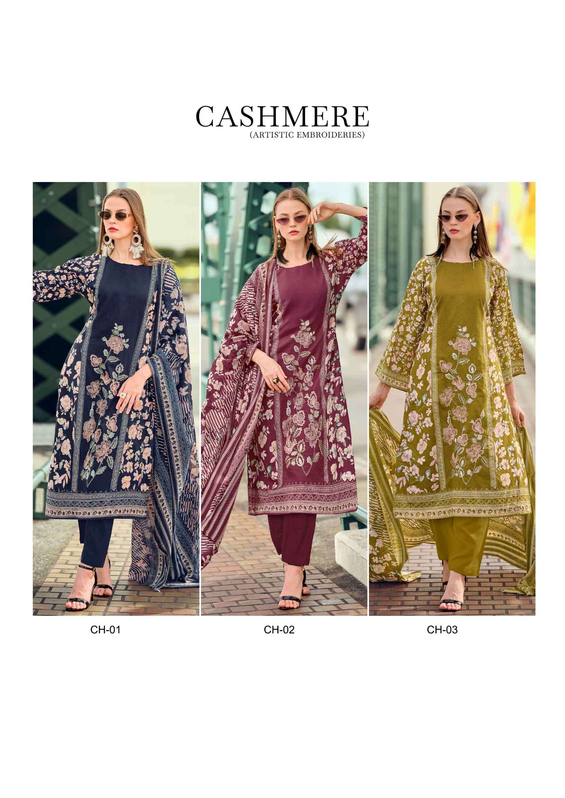 cashmere by hermitage exclusive designer embroidered salwar suit wholesaler surat