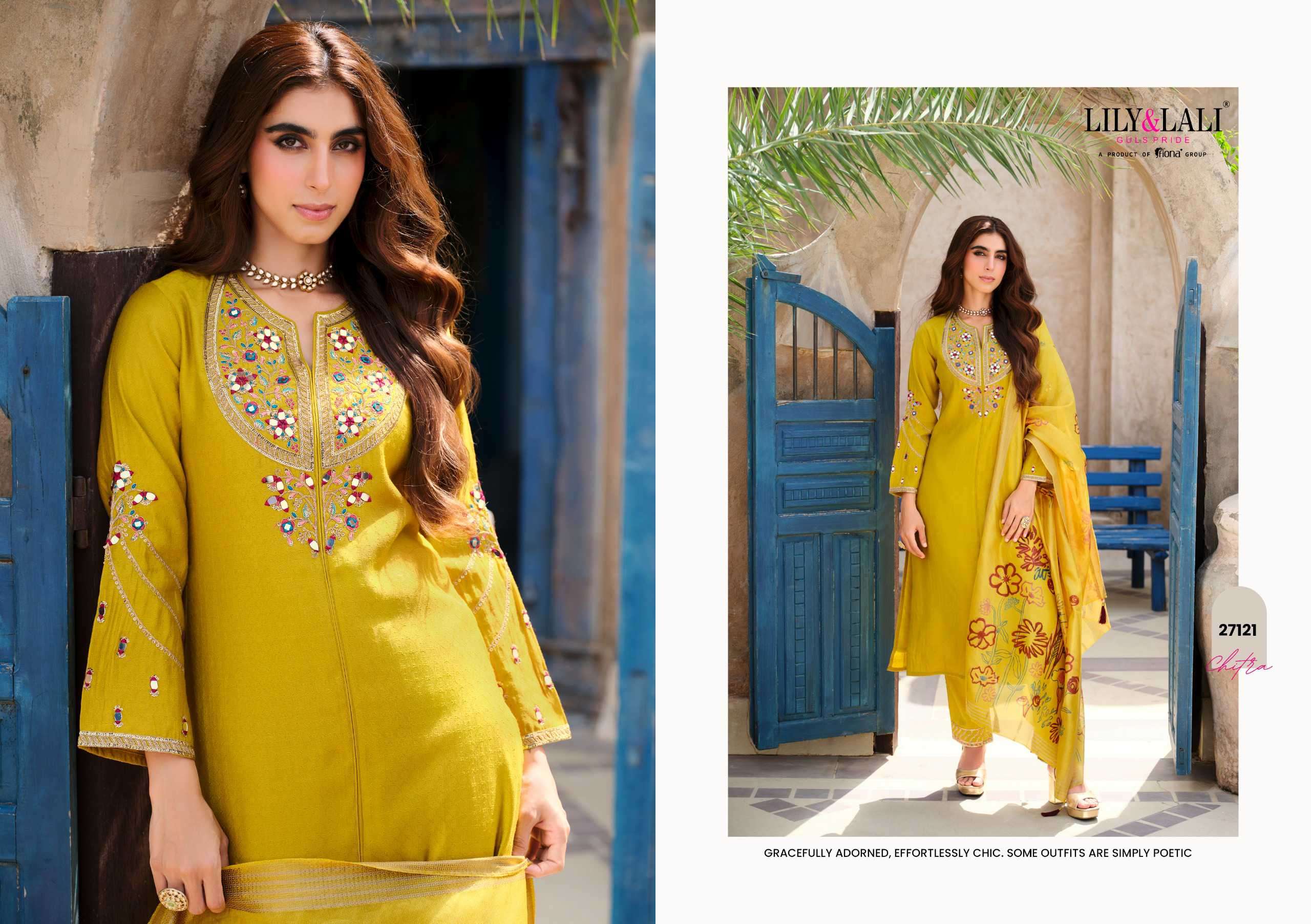 chitra by lily&lali colors exclusive designer party wear mirror work readymade collection surat