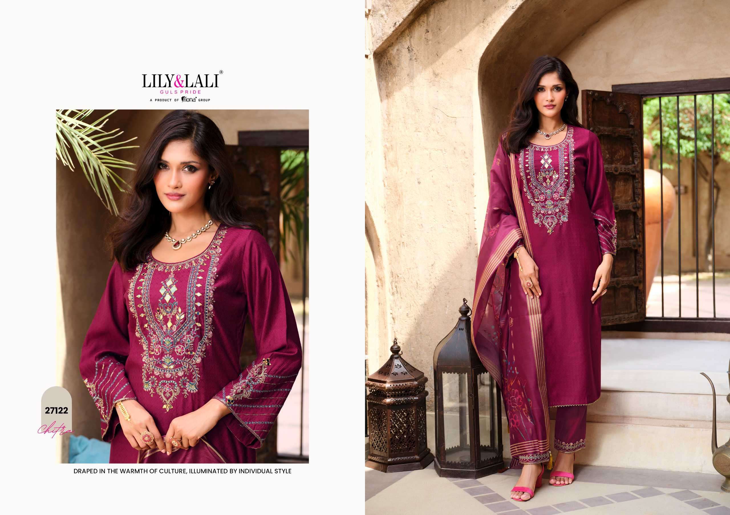 chitra by lily&lali colors exclusive designer party wear mirror work readymade collection surat