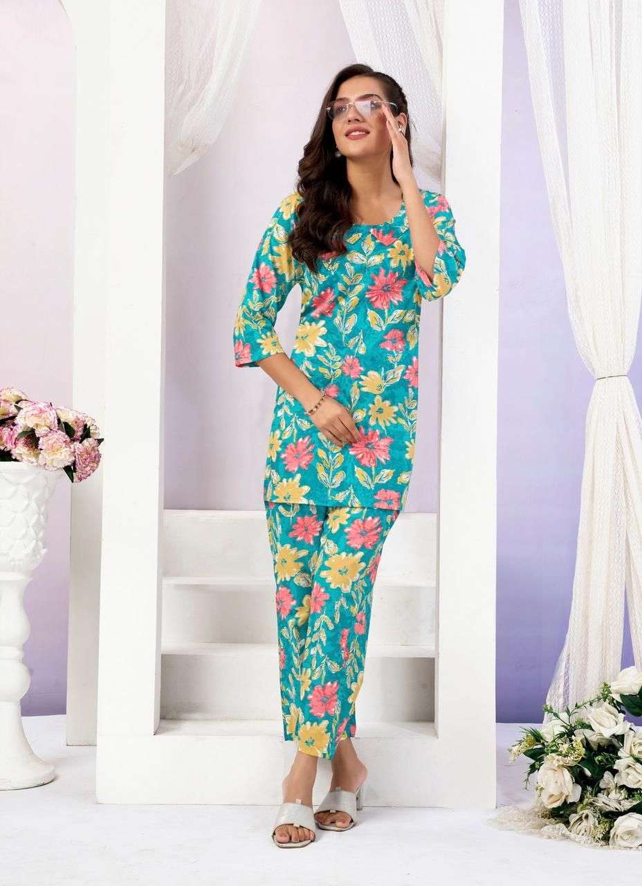 crazy vol-1 by sk 1001-1010 series casual wear cotton printed readymade cord set supplier 