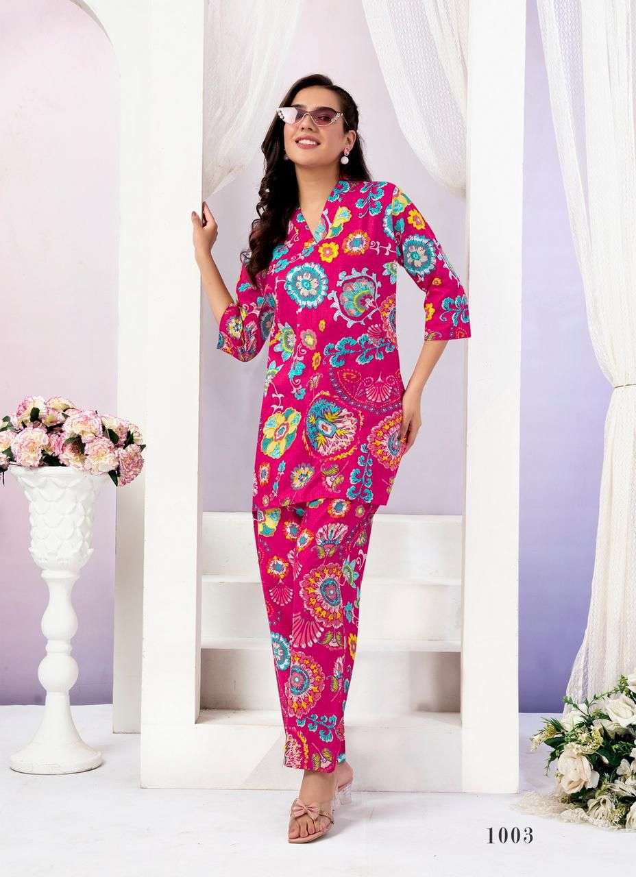 crazy vol-1 by sk 1001-1010 series casual wear cotton printed readymade cord set supplier 