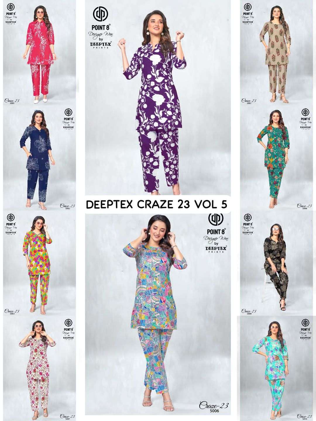 crzae-23 vol-5 by deeptex cotton fancy printed readymade cord set supplier 