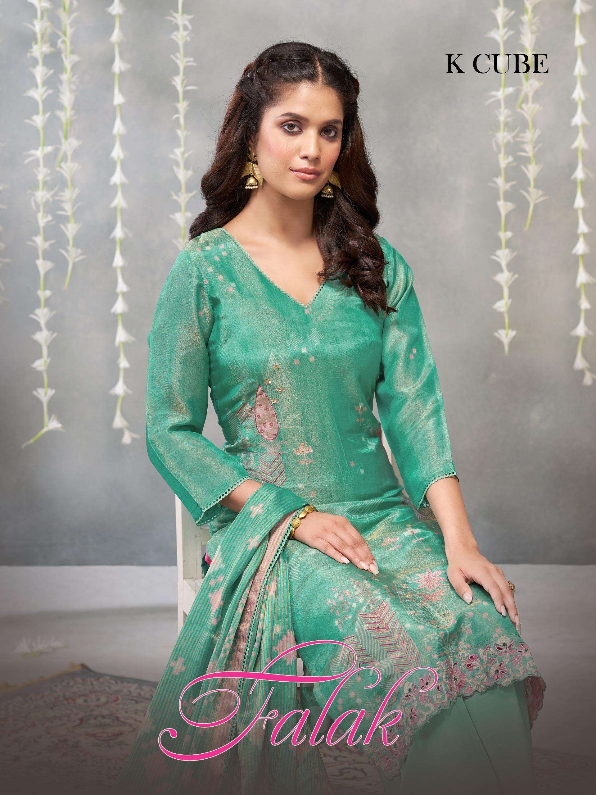 falak by k cube colors exclusive designer casual wear salwar suit wholoesaler 