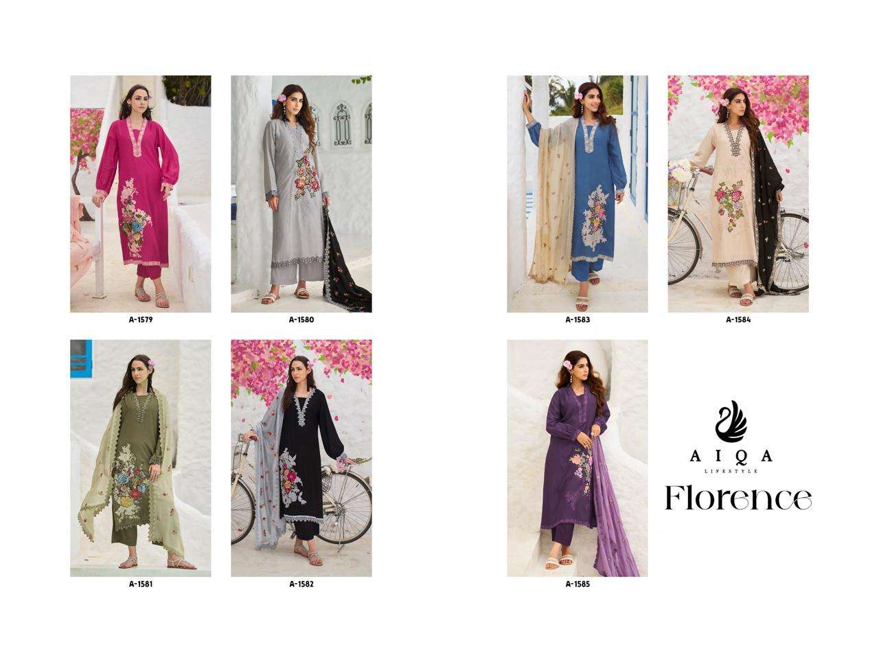 florence by aiqa colors party wear designer party wear salwar kameez supplier 