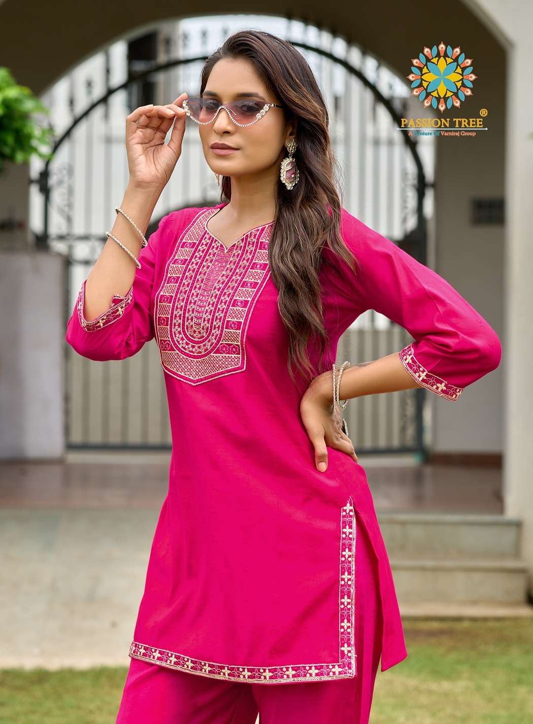 inaya vol-1 by passion tree 1001-1008 series latest designer viscose silk readymade cord set supplier 