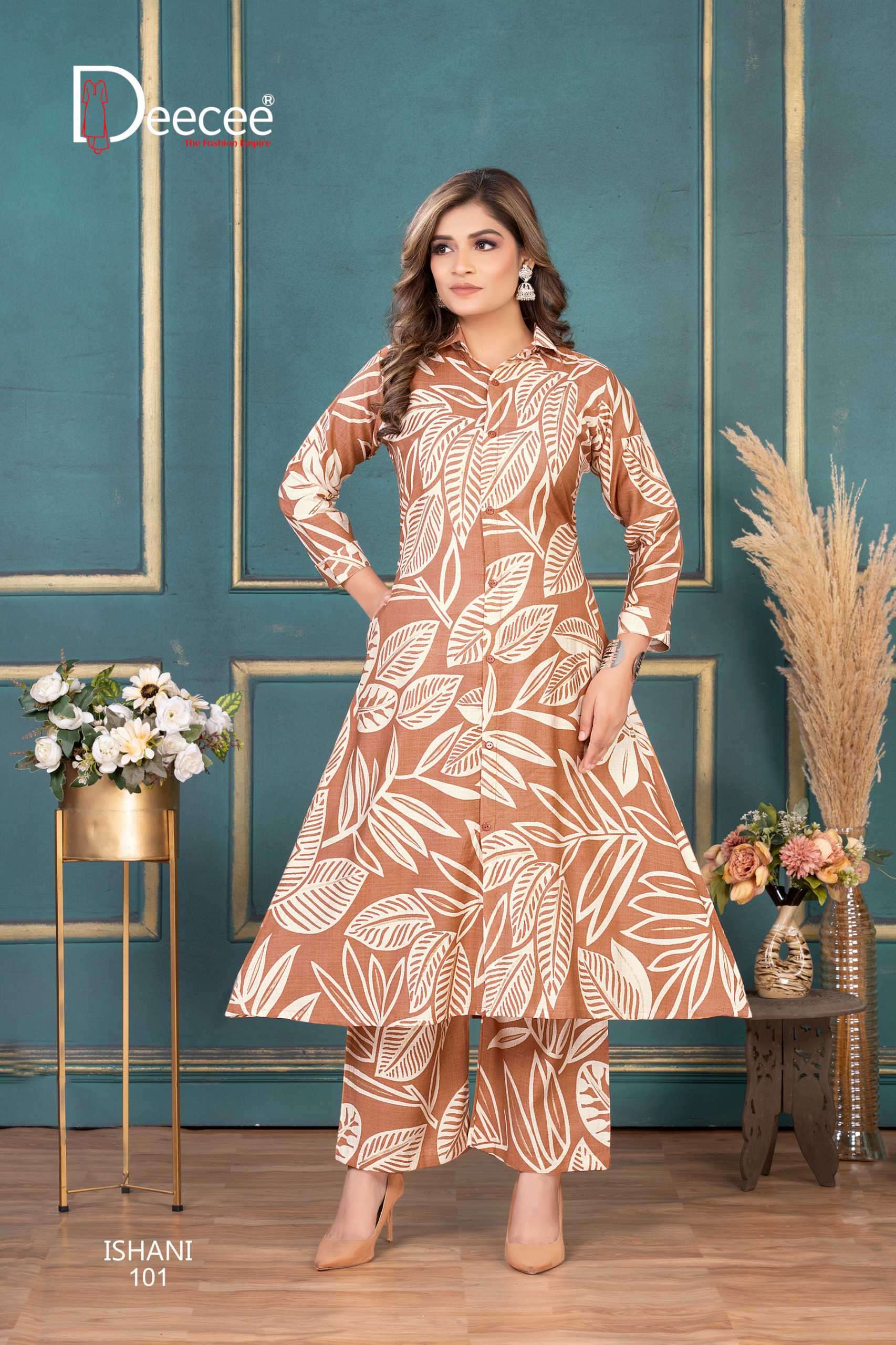 ishani by deecee colors exclusive desgner vatican readymade cord set supplier 